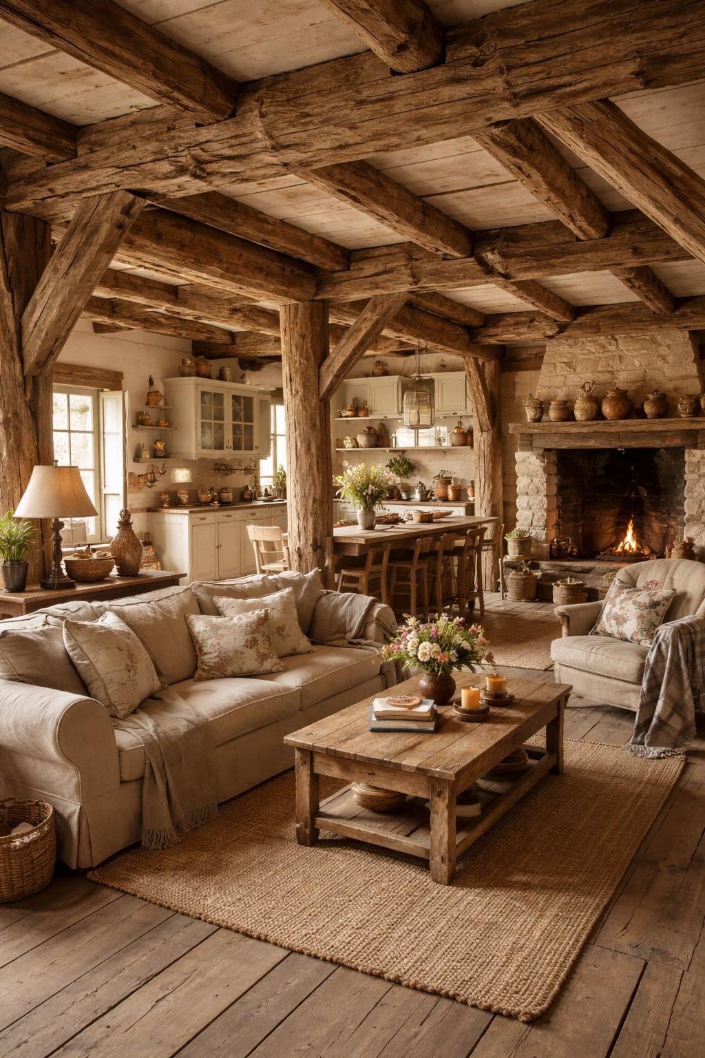 découvrez comment aménager votre espace en alliant le charme authentique d'un moulin ancien aux poutres apparentes rustiques pour une ambiance chaleureuse et unique.