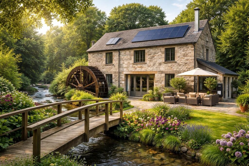restaurez votre moulin en alliant équipements modernes et charme authentique pour un lieu de vie confortable et plein de caractère.